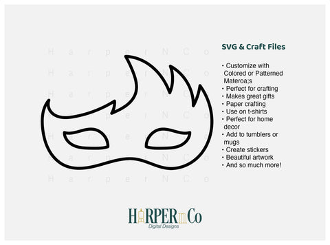 Mardi Gras Mask Outline SVG, PNG, 9 SVG HarperNCo 