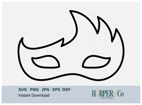 Mardi Gras Mask Outline SVG, PNG, 9 SVG HarperNCo 