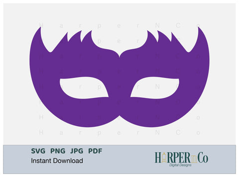 Mardi Gras Mask, SVG, PNG, Cut File 1 SVG HarperNCo 