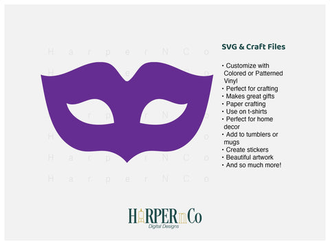 Mardi Gras Mask SVG, PNG, Cut File 12 SVG HarperNCo 