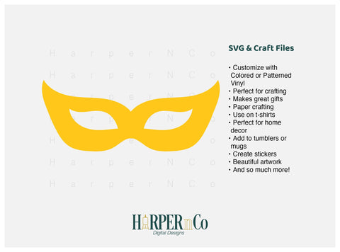 Mardi Gras Mask SVG, PNG, Cut File 13 SVG HarperNCo 