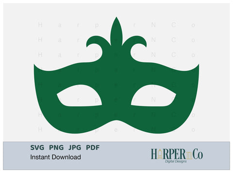 Mardi Gras Mask SVG, PNG, Cut File 14 SVG HarperNCo 
