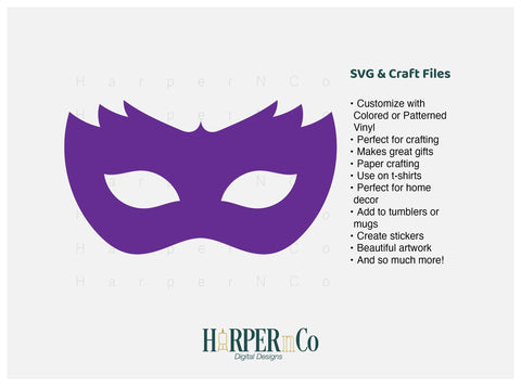 Mardi Gras Mask SVG, PNG, Cut File 15 SVG HarperNCo 