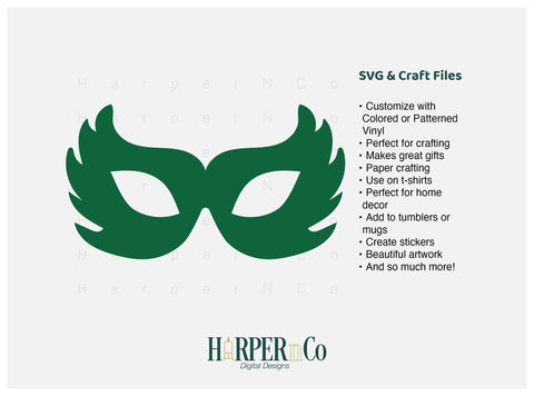 Mardi Gras Mask SVG, PNG, Cut File 2 SVG HarperNCo 