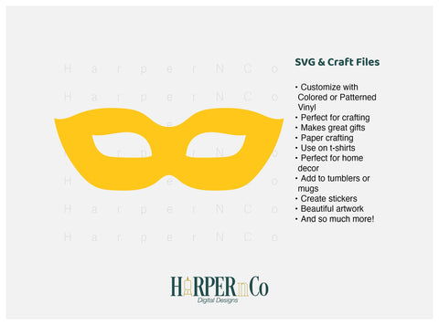 Mardi Gras Mask SVG, PNG, Cut File 3 SVG HarperNCo 