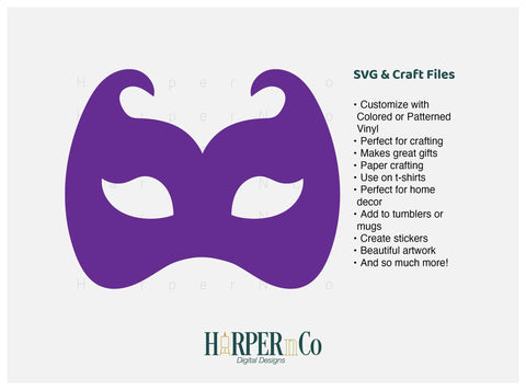 Mardi Gras Mask SVG, PNG, Cut File 4 SVG HarperNCo 