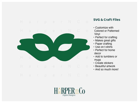 Mardi Gras Mask SVG, PNG, Cut File 8 SVG HarperNCo 
