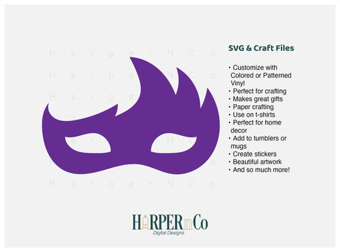 Mardi Gras Mask SVG, PNG, Cut File 9 SVG HarperNCo 