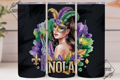 Mardi Gras Masquerade 20oz Tumbler Sublimation sassyprint 