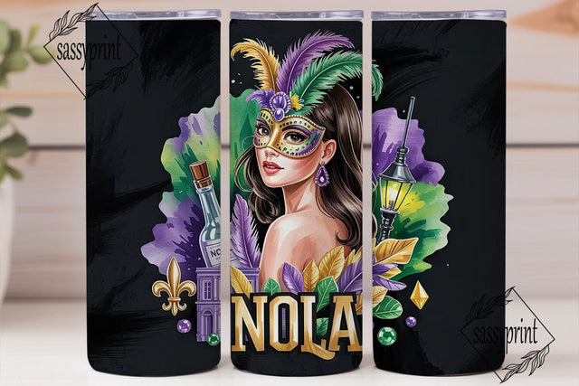 Mardi Gras Masquerade 20oz Tumbler Sublimation sassyprint 