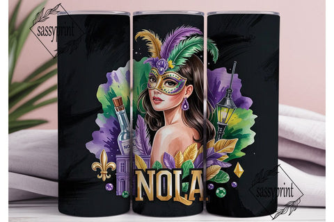 Mardi Gras Masquerade 20oz Tumbler Sublimation sassyprint 