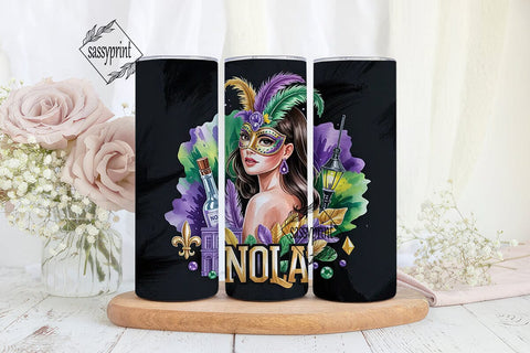 Mardi Gras Masquerade 20oz Tumbler Sublimation sassyprint 