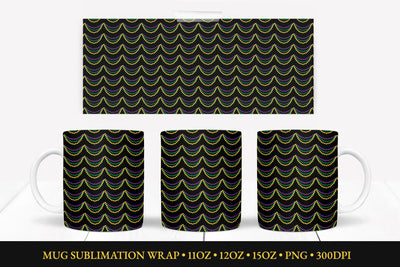 Mardi Gras Mug Sublimation Wrap. Colorful Beads Mug Design Sublimation LaBelezoka 