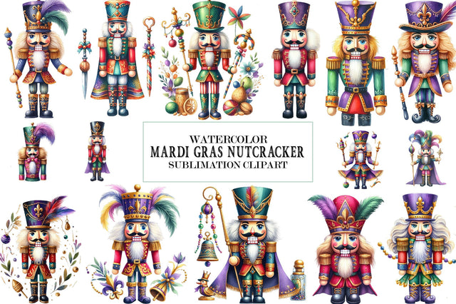 Mardi Gras Nutcracker PNG Clipart Bundle Sublimation SVGista 