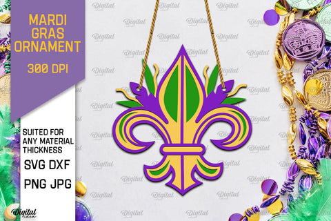 Mardi Gras Ornaments Laser Cut Bundle. Mardi Gras SVG SVG Evgenyia Guschina 