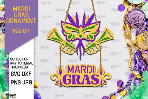 Mardi Gras Ornaments Laser Cut Bundle. Mardi Gras SVG SVG Evgenyia Guschina 