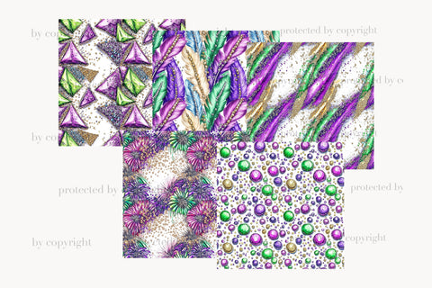 Mardi Gras Party Papers | Carnival Pattern Digital Pattern GlamArtZhanna 
