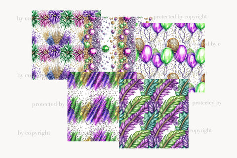 Mardi Gras Party Papers | Carnival Pattern Digital Pattern GlamArtZhanna 