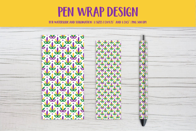 Mardi Gras Pen Wrap Sublimation. Carnival Pen Wrap PNG Sublimation LaBelezoka 