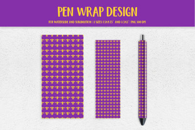 Mardi Gras Pen Wrap Sublimation. Fleur de Lys Pen Wrap PNG Sublimation LaBelezoka 