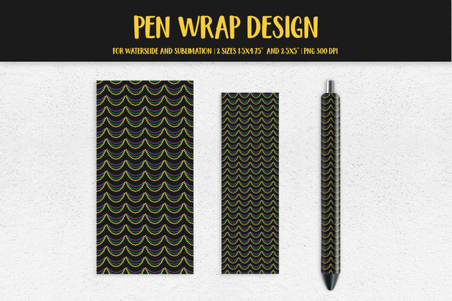 Mardi Gras Pen Wrap Sublimation or Waterslide. Pen Wrap PNG Sublimation LaBelezoka 