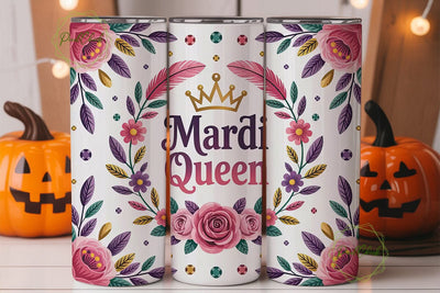Mardi Gras Queen 20oz Tumbler Wrap Sublimation PixelChick 