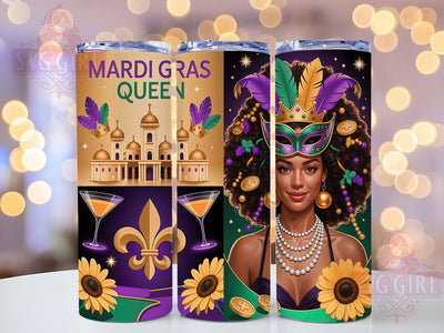 Mardi Gras Queen Celebration Tumbler, Mardi Gras Girl Wrap, Carnival Celebration Cup, 20oz Sublimation Wrap, Festive Queen Design Tumbler, New Orleans Mardi Gras Cup, Colorful Carnival Girl Wrap Sublimation SvggirlplusArt 
