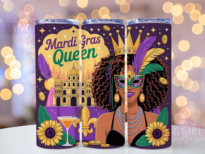 Mardi Gras Queen Celebration Tumbler, Mardi Gras Girl Wrap, Carnival Celebration Cup, 20oz Sublimation Wrap, Festive Queen Design Tumbler, New Orleans Mardi Gras Cup, Colorful Carnival Girl Wrap Sublimation SvggirlplusArt 