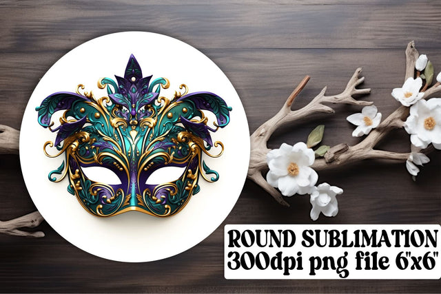 Mardi Gras Round Ornaments - Circle Sublimation Fun Sublimation afrosvg 