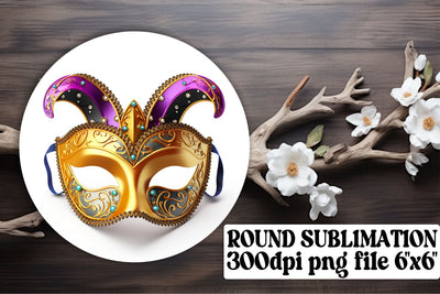 Mardi Gras Round Ornaments - Sublimation Delights Sublimation afrosvg 