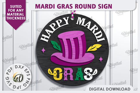 Mardi Gras Round Sign Laser Cut. Mardi Gras Decor SVG SVG Evgenyia Guschina 