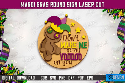 Mardi Gras Round Sign | Masquerade Mask | Wall Signboard | CNC File SVG Fly Design 