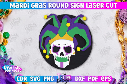 Mardi Gras Round Signs Bundle | Masquerade Mask | Wall Signboard | CNC Files SVG The T Store Design 