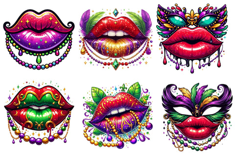 Mardi Gras Sexy Lips Clipart Sublimation designartist 