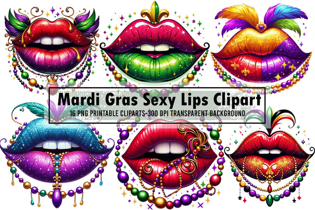 Mardi Gras Sexy Lips Clipart Sublimation designartist 