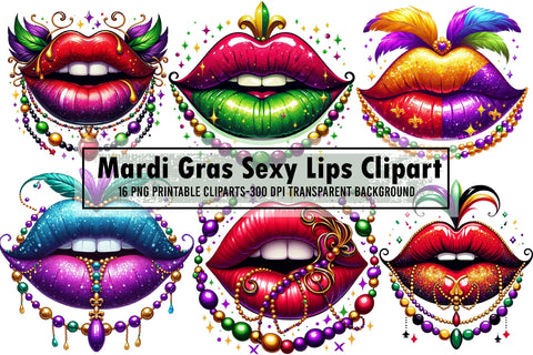 Mardi Gras Sexy Lips Clipart Sublimation designartist 