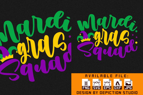Mardi Gras Squad T-Shirt, Mardi Gras Shirt Print Template Sketch DESIGN Depiction Studio 