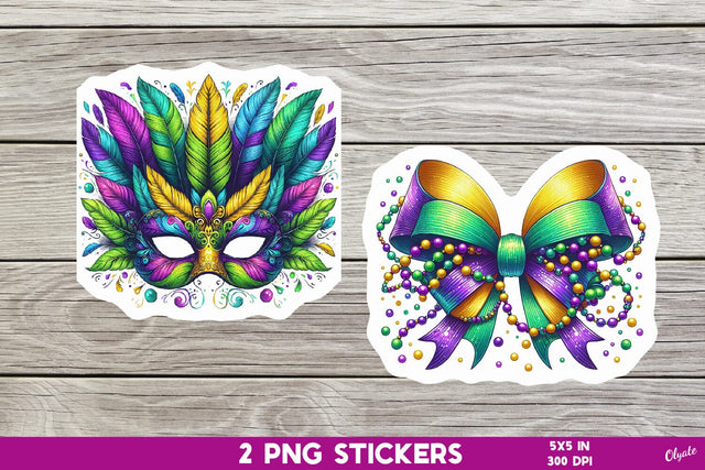 Mardi Gras Sticker Printable PNG Sublimation Olga Terlyanskaya 
