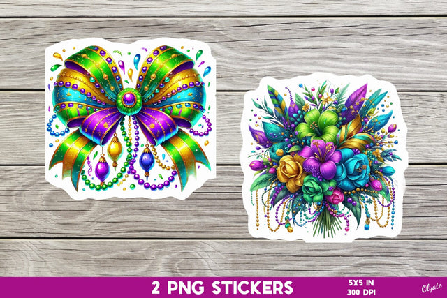 Mardi Gras Sticker Printable PNG Sublimation Olga Terlyanskaya 