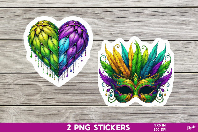 Mardi Gras Sticker Printable PNG Sublimation Olga Terlyanskaya 