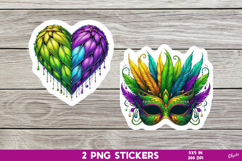 Mardi Gras Sticker Printable PNG Sublimation Olga Terlyanskaya 