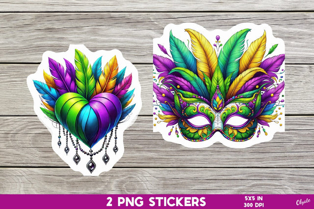 Mardi Gras Sticker Printable PNG Sublimation Olga Terlyanskaya 