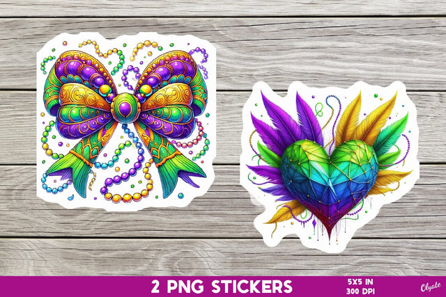 Mardi Gras Sticker Printable PNG Sublimation Olga Terlyanskaya 