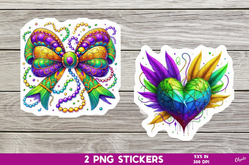 Mardi Gras Sticker Printable PNG Sublimation Olga Terlyanskaya 