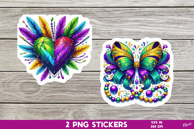 Mardi Gras Sticker Printable PNG Sublimation Olga Terlyanskaya 