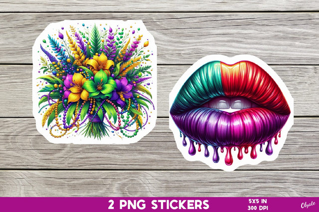 Mardi Gras Sticker Printable PNG Sublimation Olga Terlyanskaya 