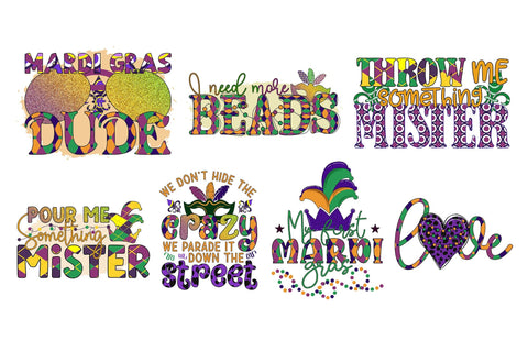 Mardi Gras Sublimation Bundle PNG Sublimation CraftLabSVG 