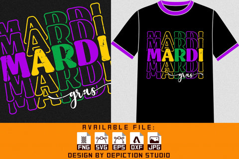 Mardi Gras T-Shirt, Mardi Gras Typography Shirt Print Template Sketch DESIGN Depiction Studio 