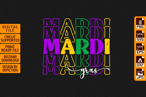 Mardi Gras T-Shirt, Mardi Gras Typography Shirt Print Template Sketch DESIGN Depiction Studio 