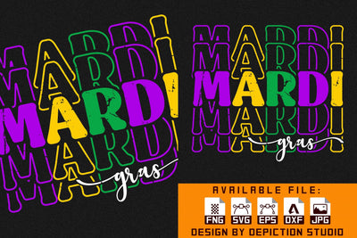 Mardi Gras T-Shirt, Mardi Gras Typography Shirt Print Template Sketch DESIGN Depiction Studio 